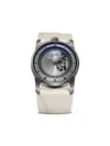Fob Paris Oblivion Leather Automatic 40mm In Silver