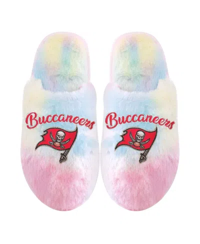 Foco Kids' Big Boys And Girls  Tampa Bay Buccaneers Rainbow Script Slippers In Multi