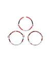 Foco Cincinnati Reds 3-pack Friendship Bracelet Set In Multi