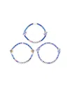 Foco Kansas City Royals 3-pack Friendship Bracelet Set In Blue