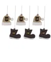 Foco Lafc 6-pack Shatterproof Santa Hat Stocking Ornament Set In Black