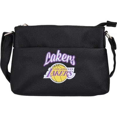Foco Los Angeles Lakers Logo Script Crossbody Handbag In Black