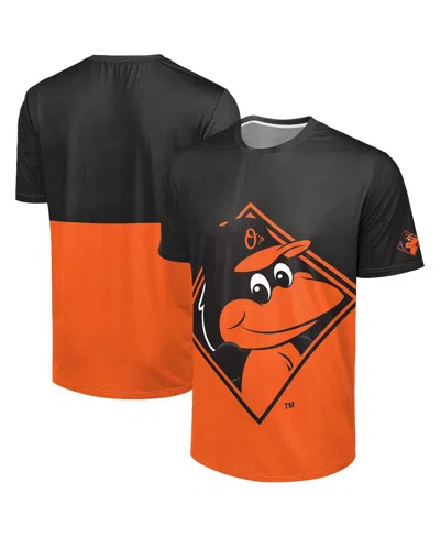 Foco Men's Black/orange Baltimore Orioles Big Logo Mascot T-shirt In Multi