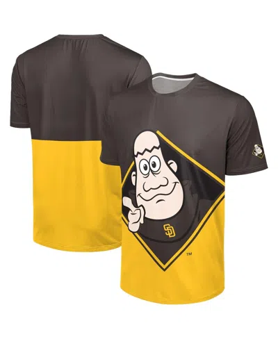 Foco Men's Brown/gold San Diego Padres Big Logo Mascot T-shirt In Yellow