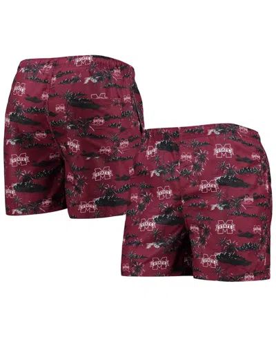 FOCO MEN'S FOCO MAROON MISSISSIPPI STATE BULLDOGS ISLAND PALM SWIM TRUNKS