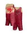 Foco Men's  Scarlet San Francisco 49ers Colorblock Mesh V-neck And Shorts Set In Scarlet