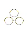 Foco Pittsburgh Pirates 3-pack Friendship Bracelet Set In Transparent