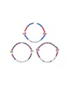 Foco Texas Rangers Friendship Bracelet, Set Of 3 In Multi