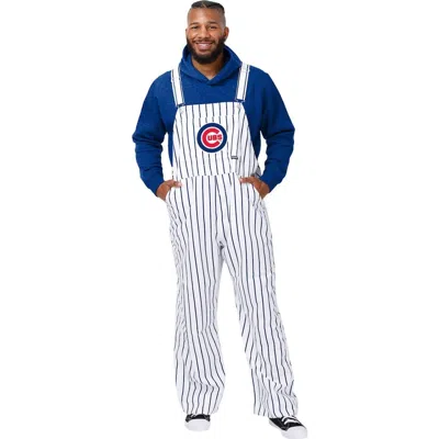 Foco White Chicago Cubs Pinstripe Bib Overalls