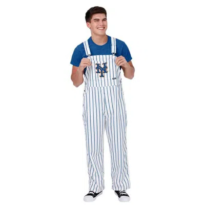 Foco White New York Mets Pinstripe Bib Overalls