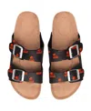 Foco Women's Cleveland Browns Mini Print Double Buckle Sandal In Black