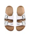 Foco Women's  Las Vegas Raiders Double-buckle Sandals In White