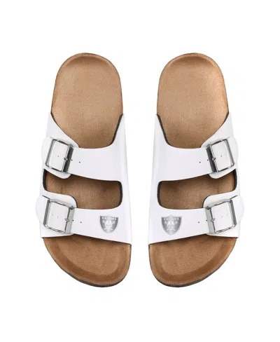 Foco Women's  Las Vegas Raiders Double-buckle Sandals In White