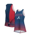 Foco Women's  Navy Atlanta Braves Gradient Tie-back Racerback Tank Top In Navy
