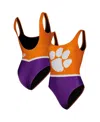 Foco Women's  Orange Clemson Tigers One-piece Bathing Suit In Orange