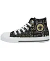 Foco Youth Boys And Girls  Black New Orleans Saints Repeat Wordmark High Top Canvas Allover Sneakers In Black
