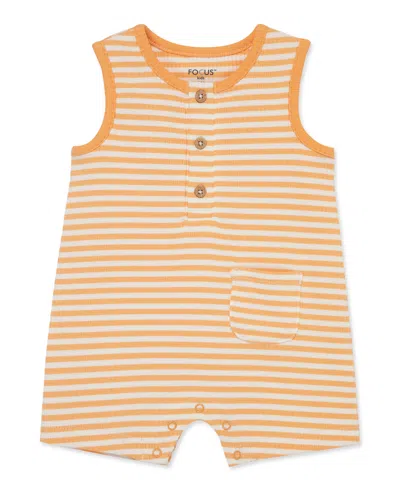Focus Baby Boys And Baby Girls Ribbed Romper In Orange
