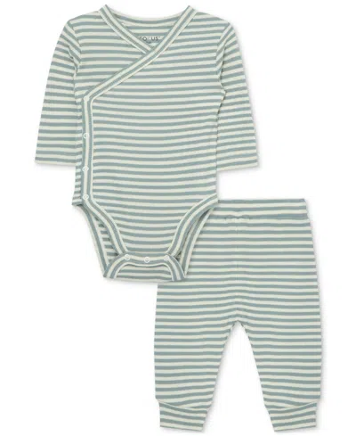 Focus Baby Striped Bodysuit & Pants, 2 Piece Set In Blue