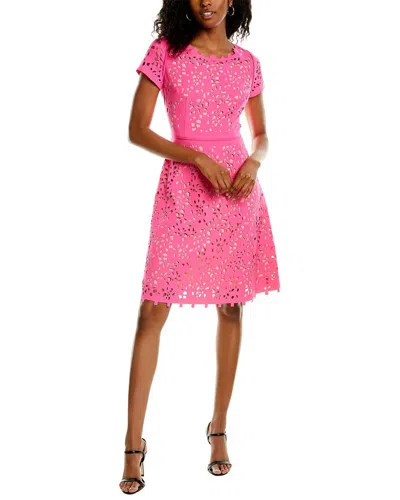 Focus By Shani Laser Cut Mini Dress In Pink