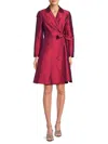 Focus By Shani Women's Dupioni Wrap A-line Dress In Wine