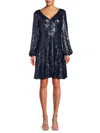 Focus By Shani Women's Sequin Embellished Mini Dress In Navy