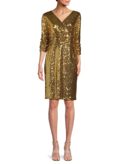 Focus By Shani Women's Sequin Sheath Dress In Gold