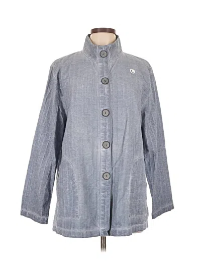 Pre-owned Focus Casual Life 3/4 Sleeve Button Down Shirt In Gray