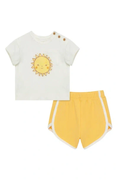 Focus Babies'  Celestial T-shirt & Shorts Set In Yellow