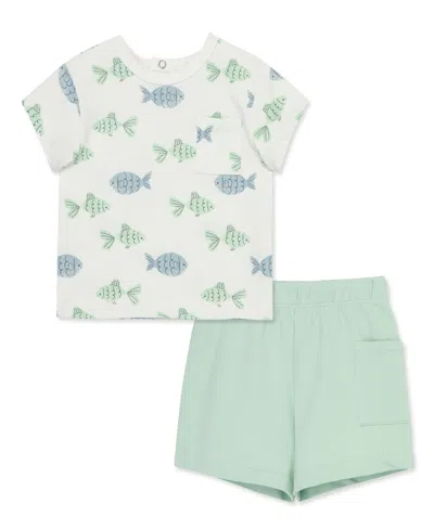 Focus Little Me Baby Fish 2 Piece Shorts Set In Green