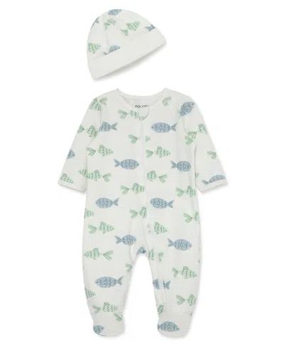 Focus Babies' Little Me Fish Footie With Hat In Green