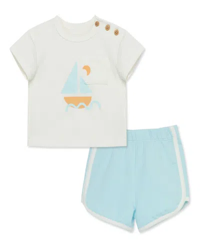 Focus Babies' Little Me Sail Away 2 Piece Shorts Set In Blue