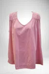 Focus Women's Embroidered Gathered Top In Pretty Pink In Multi