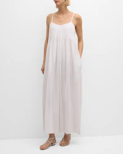 Foemina Viv Pintuck Seersucker Maxi Dress In White