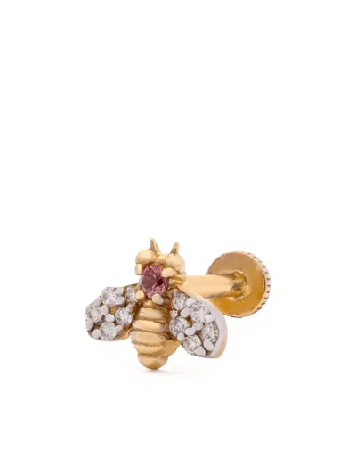 Foen 14k Yellow Gold Firefly Diamond And Sapphire Piercing