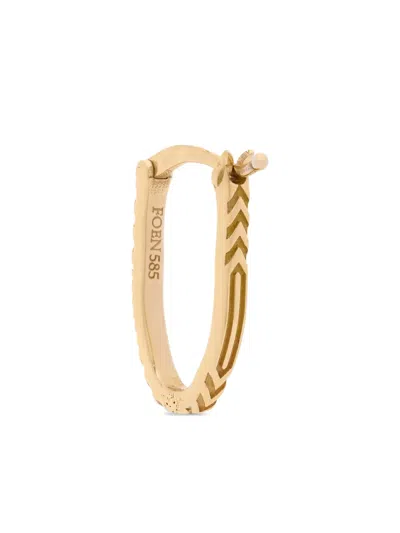 Foen 14k Yellow Gold Small Mahuka Emerald Hoop Earring