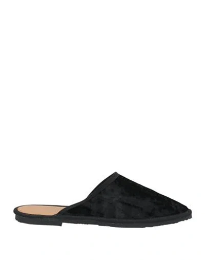 Foglietti Woman Mules & Clogs Black Size 6 Textile Fibers