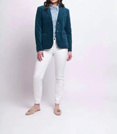 Foil According To Plan Blazer In Teal In Blue