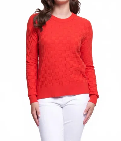 Foil Check List Sweater In Red