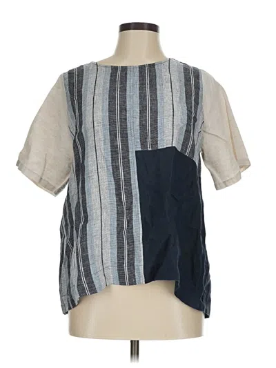 Pre-owned Foil Short Sleeve Blouse In Gray