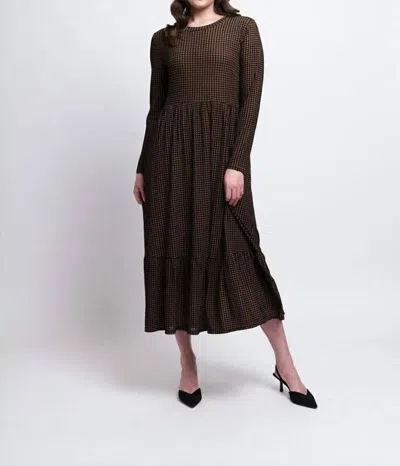 Foil Wild Side Tunic Dress In Brown Hound