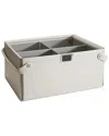 Folden Lane Rectangle Medium Dove Storage Basket In White