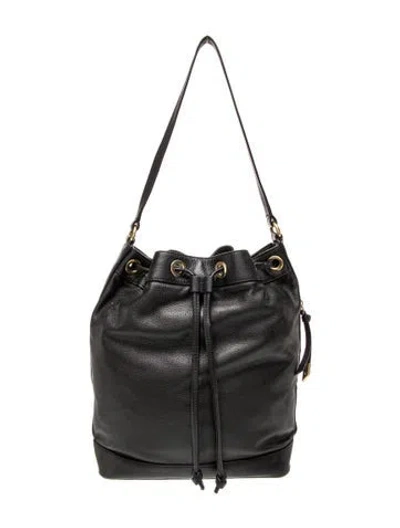 Pre-owned Foley + Corinna Leather Bucket Bag In Black