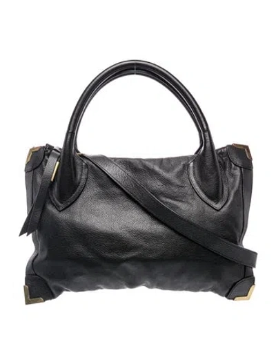 Pre-owned Foley + Corinna Leather Top Handle Bag In Black