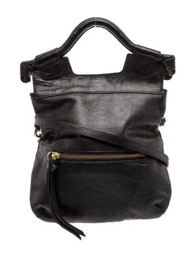 Pre-owned Foley + Corinna Leather Top Handle Bag In Black