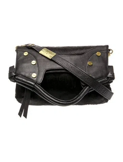 Pre-owned Foley + Corinna Ponyhair Top Handle Bag In Black