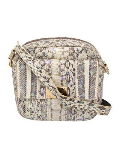 Pre-owned Foley + Corinna Python Crossbody Bag In Neutrals