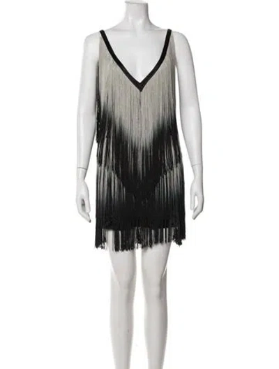 Pre-owned Foley + Corinna Silk Mini Dress In Black/green