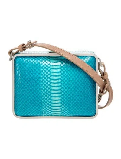 Pre-owned Foley + Corinna Snakeskin Crossbody Bag In Blue