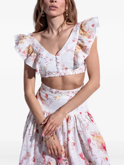 Folie Du Lin Mirea Floral-print Blouse In Multi