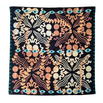 Folie Living Women's Blue / Pink / Yellow More Than Meets The Eye Cotton Pareo In Multi